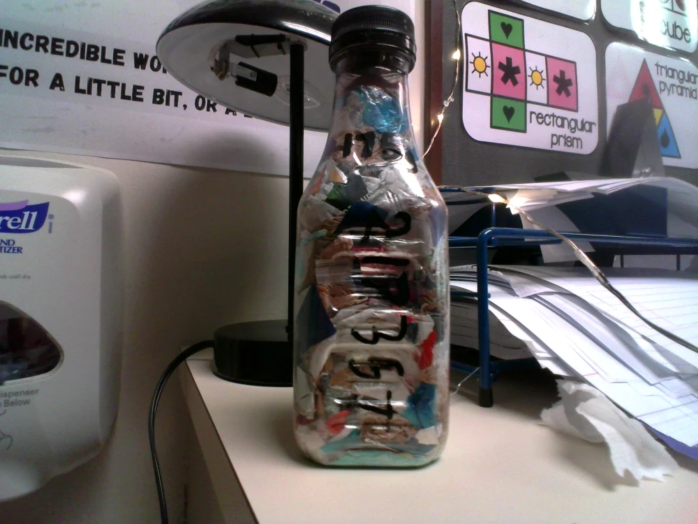 Ecobrick 217357 by Katherine Kiedaisch in Olde Sawmill Elementary School, Olde Sawmill Boulevard, Columbus, Sharon, Franklin County, Ohio, 43235, United States