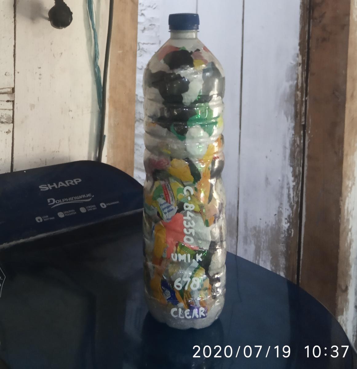 Ecobrick 84350 was made in Kendal,  Jawa Tengah,  Indonesia and logged on 2020-07-19 10:39:00