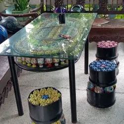 Furniture in Matinabangon, Suarez, Iligan, Northern Mindanao, 9200, Philippines has sequestered 400 kg of plastic using 400 ecobricks
